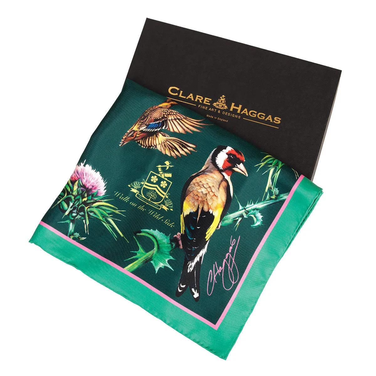 Walk On The Wild Side Forest Green Classic Silk Scarf