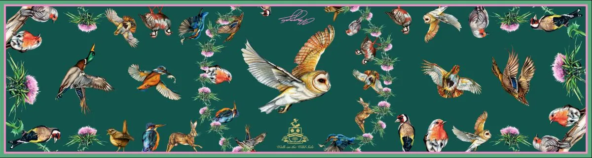 Walk On The Wild Side Forest Green Classic Silk Scarf