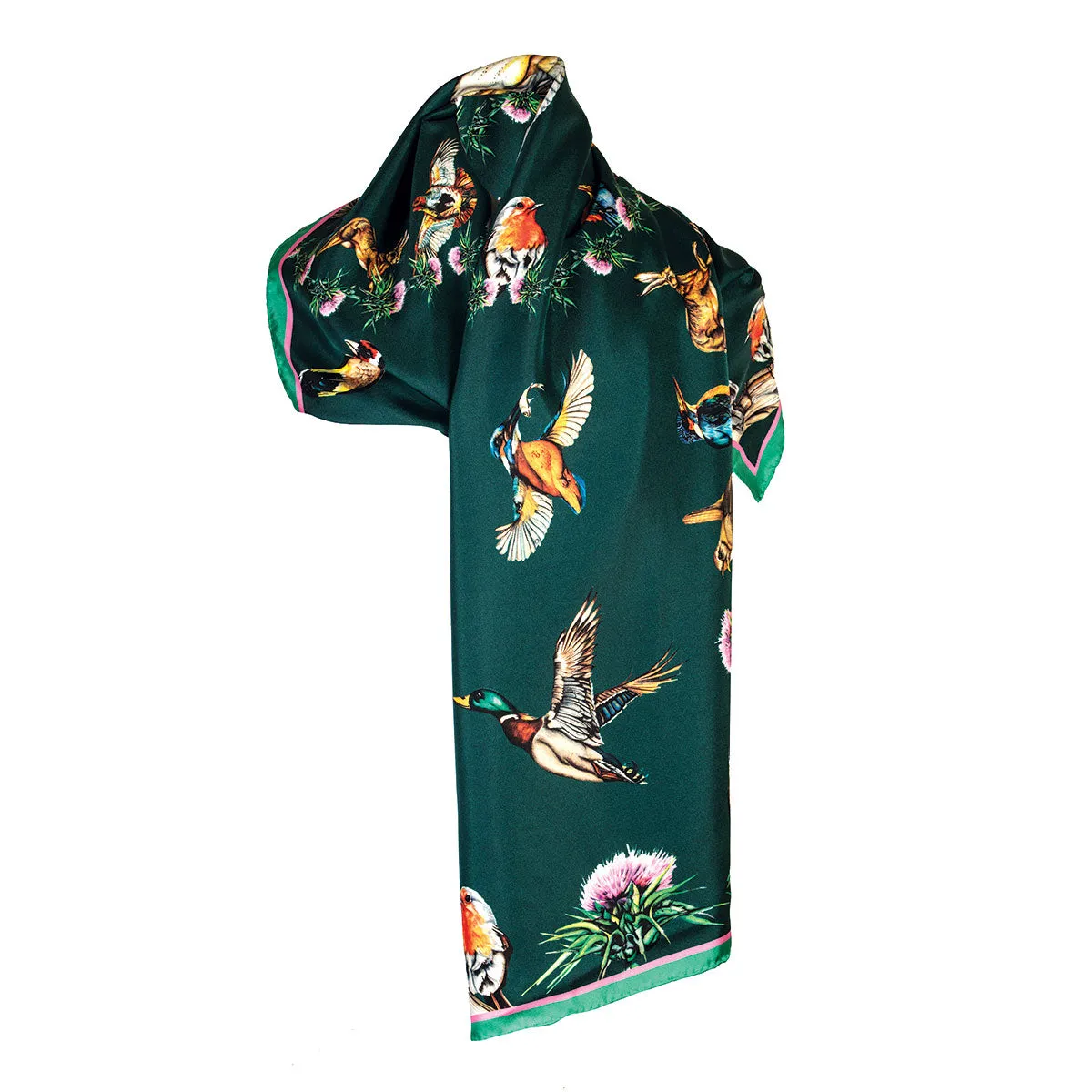 Walk On The Wild Side Forest Green Classic Silk Scarf