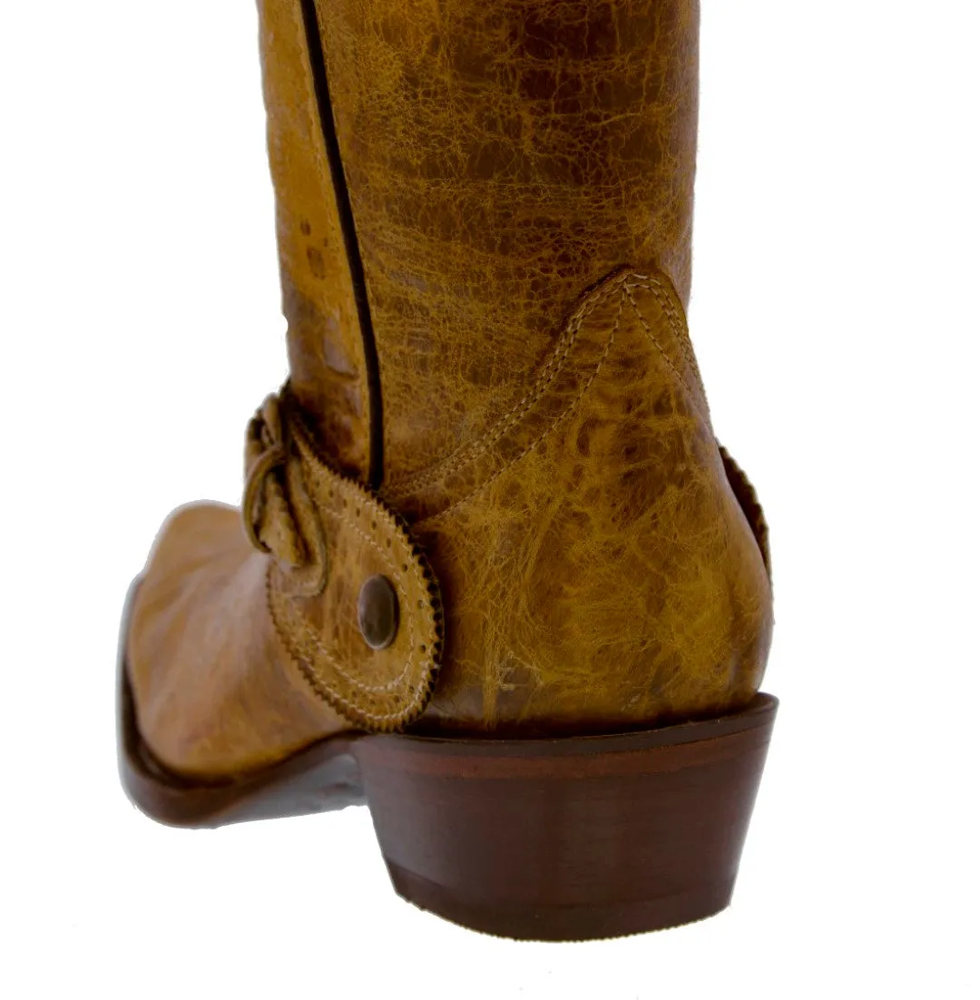 Womens Hayek Sand Leather Cowboy Boots Studded - Snip Toe