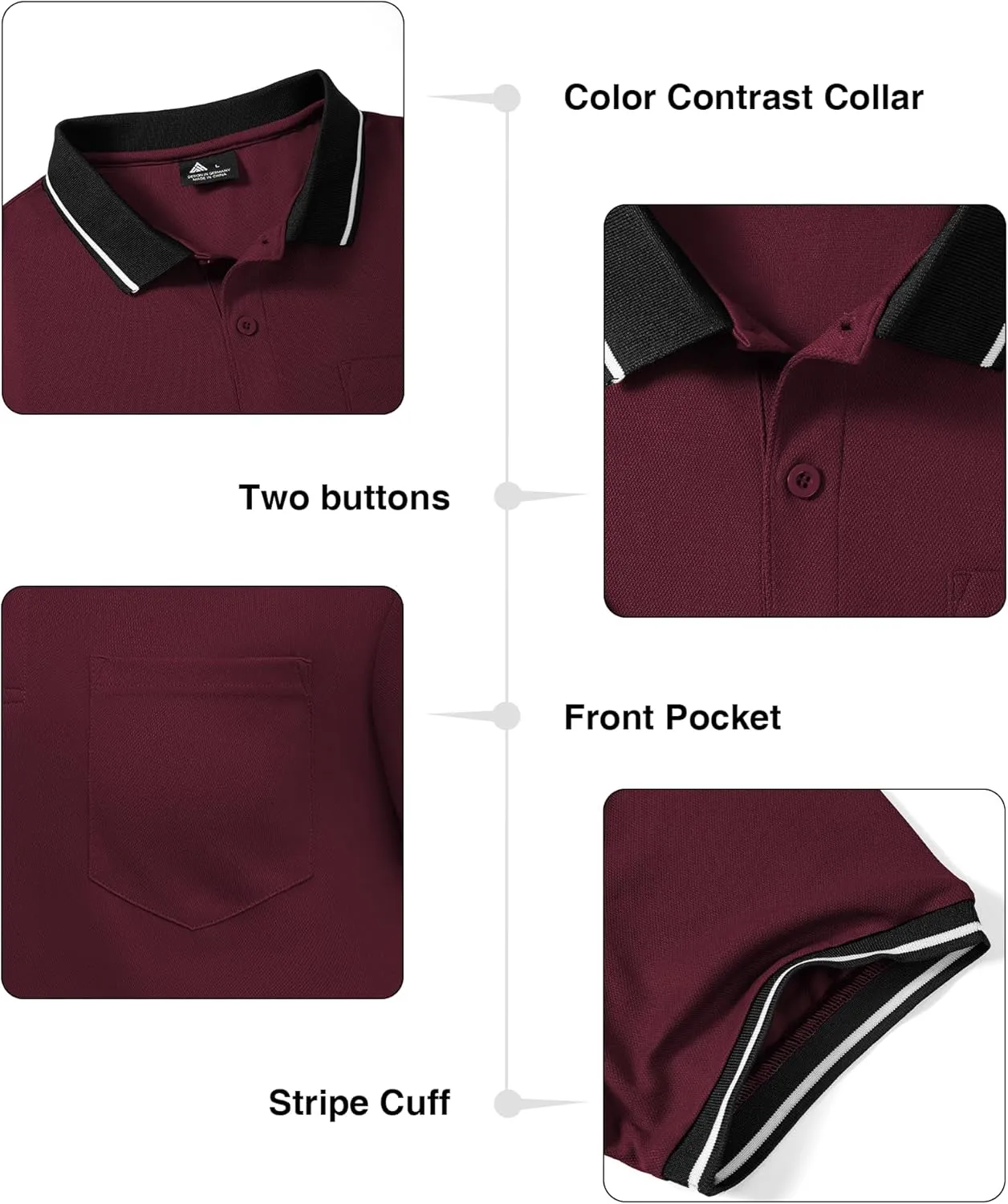 ZITY 3 Pack Men Polo Shirts Short Sleeve with Pocket Sport Wicking Shirts for Men Casual Athletic Collared T-Shirts